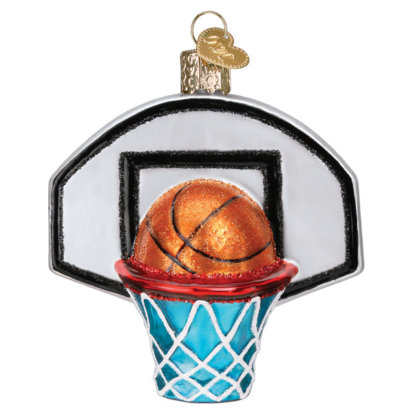 Basketball Hoop Glass Ornament