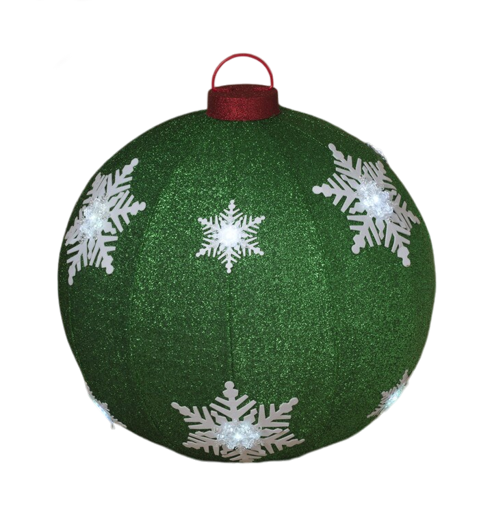 Lighted Collapsible Ball Ornament- 30 Inches in Diameter - Green