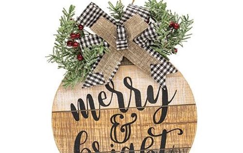 Slat Wood Christmas Wall Hanging -