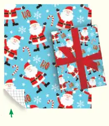 Holiday Children's Roll Wrap - 30" x 168" - Santa on Blue