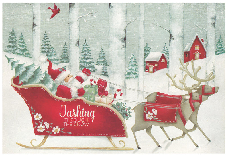 Countryside Christmas Boxed Cards - Set of 20 - Dashing through the Snow