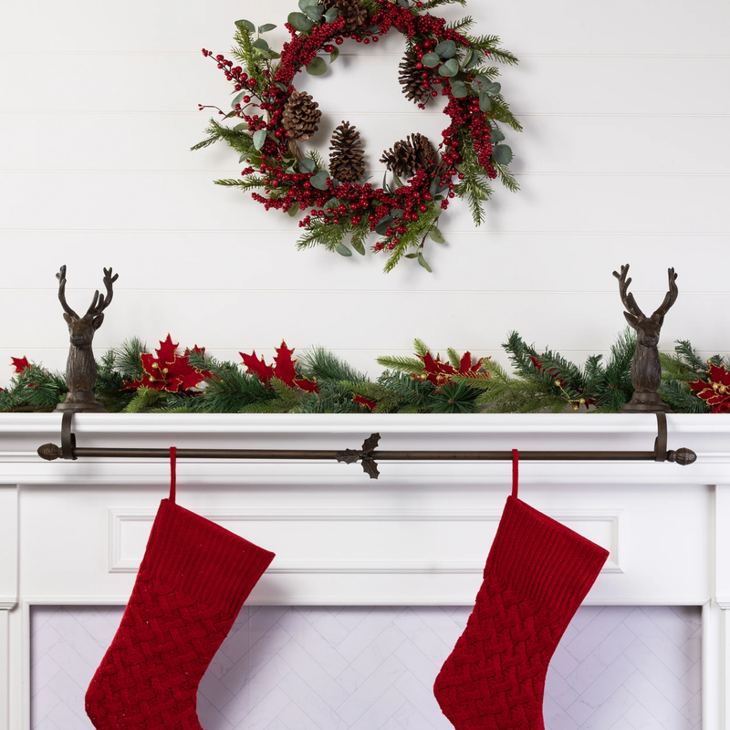 Iron Reindeer Stocking Holder