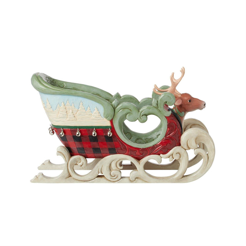 Highland Glen Large Sleigh with Scene Figurine