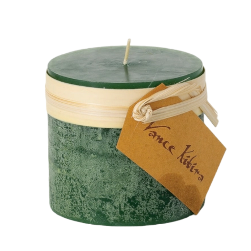 Holly Green Timber Pillar Candle - 3.25"