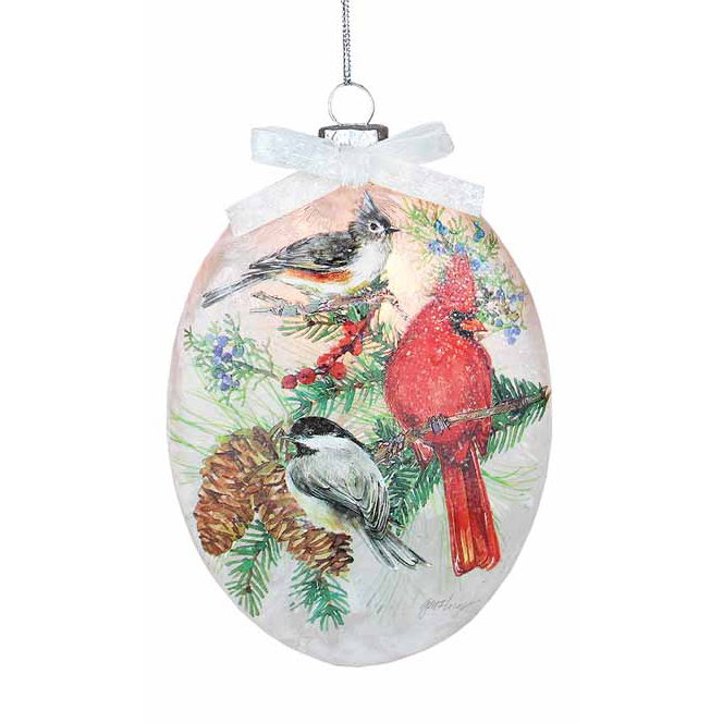 Birds of Winter Lightable Ornament - Multiple Birds