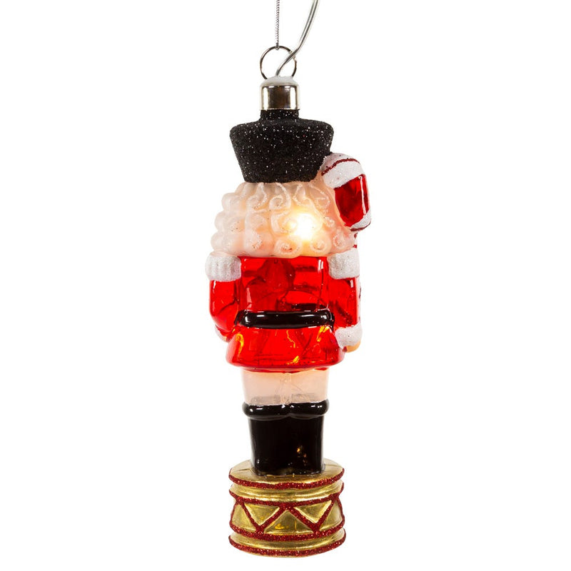 Glass USB powered LED Nutcracker Ornament