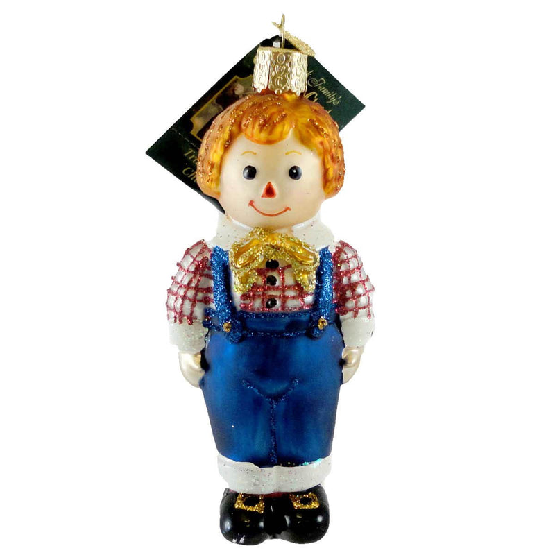 Old World Christmas Rag Doll Blown Glass Ornament Raggady - Boy - The Country Christmas Loft