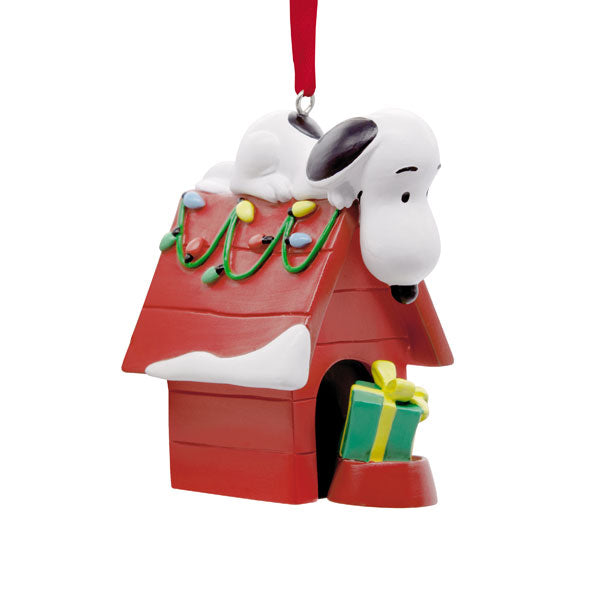 Snoopy on Doghouse with Lights Ornament