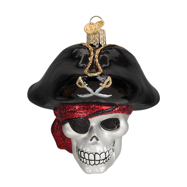 Jolly Roger Glass Blown Ornament