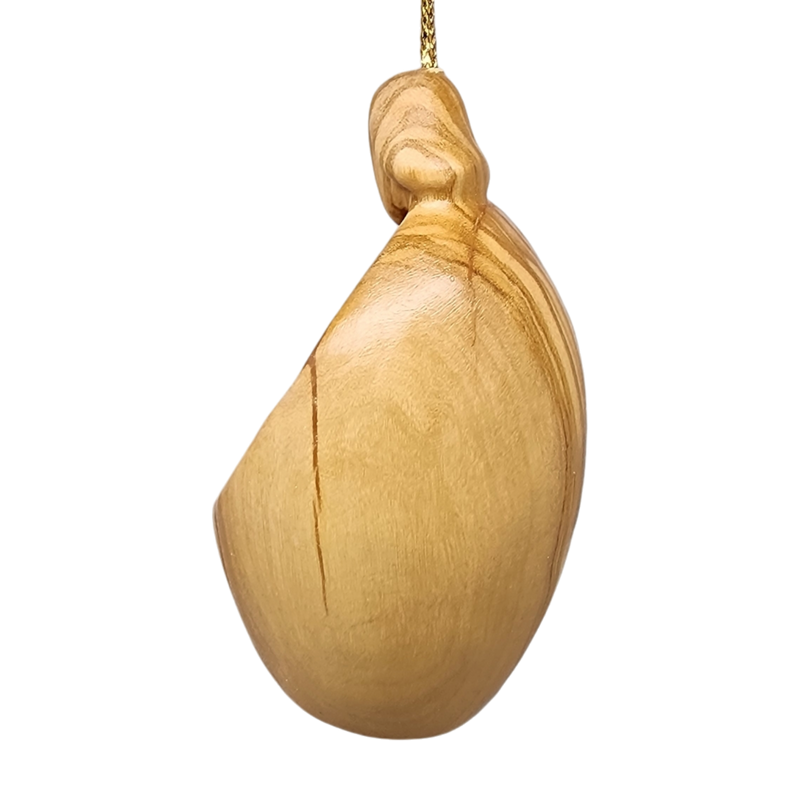 Modern Style Nativity Scene Ornament - Olive Wood - 3.5 Inch