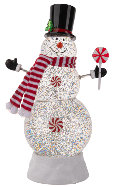 LED Light Up Shimmer Peppermint Snowman Figurine