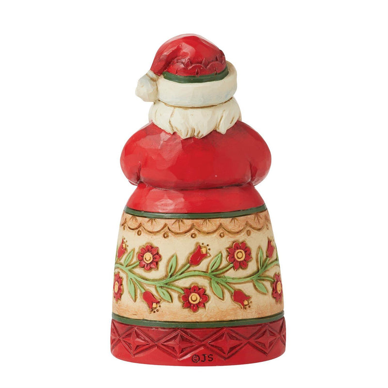 Heartwood Creek Mini Santa Holding Heart Figurine - The Country Christmas Loft