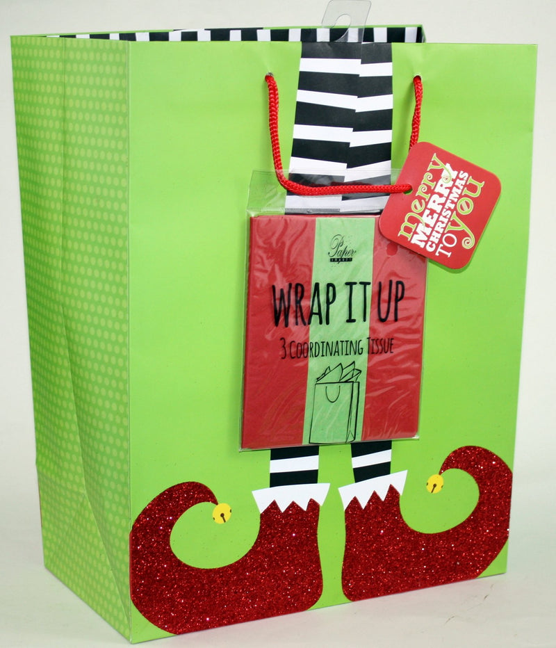 Traditional Gift Bag With Matching Tissue - - The Country Christmas Loft