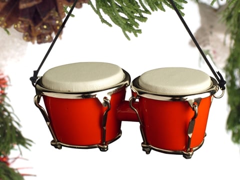 Red Bongo Drum Ornament