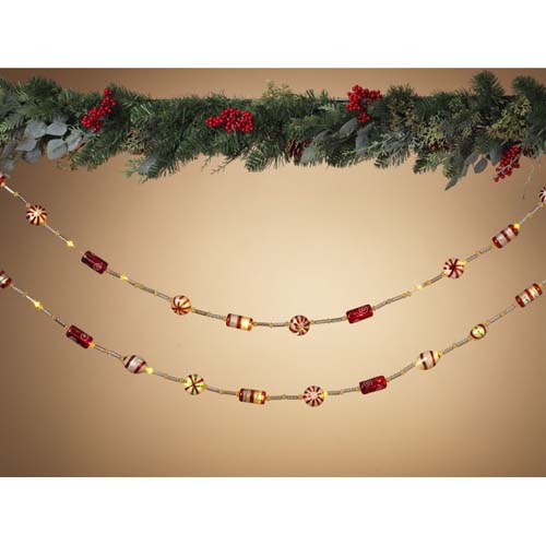 79" Lighted Twinkling Red Glass Candy Garland - The Country Christmas Loft