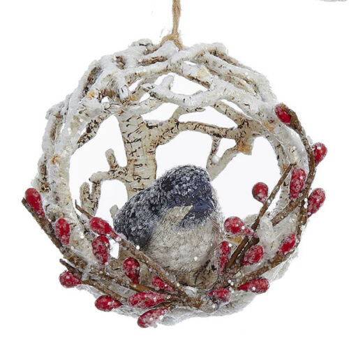 4 Inch Cardinal/Chikadee In Birch Ball - 1 Chickadee - The Country Christmas Loft