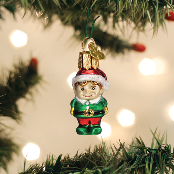 Gumdrop Mini Elf Glass Ornament - The Country Christmas Loft