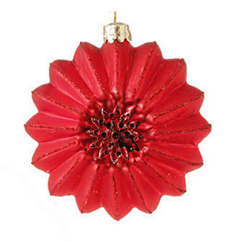 Glittered Star Glass Ornament Red - The Country Christmas Loft