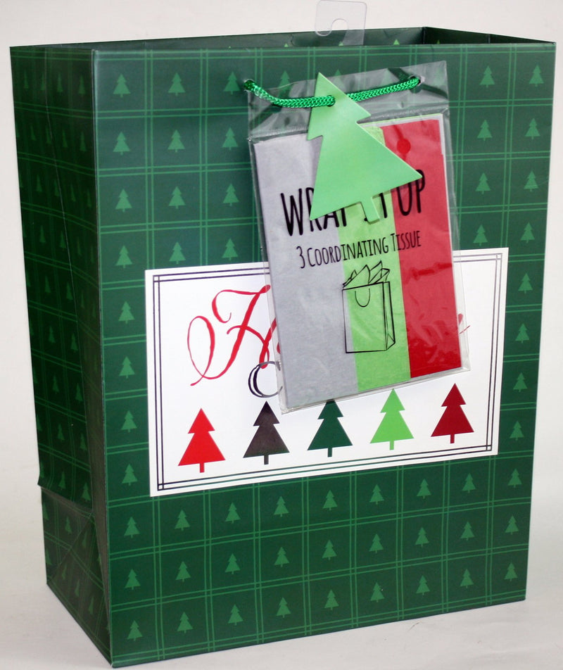 Traditional Gift Bag With Matching Tissue - - The Country Christmas Loft