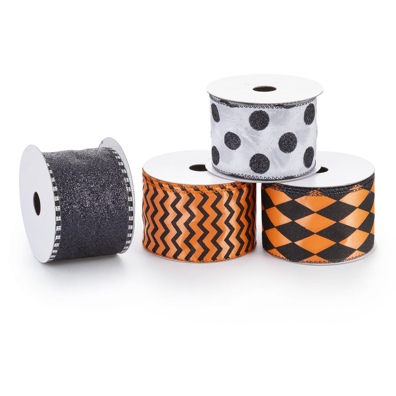 Halloween Wire Ribbon 2.5 inches x 25 feet - - The Country Christmas Loft