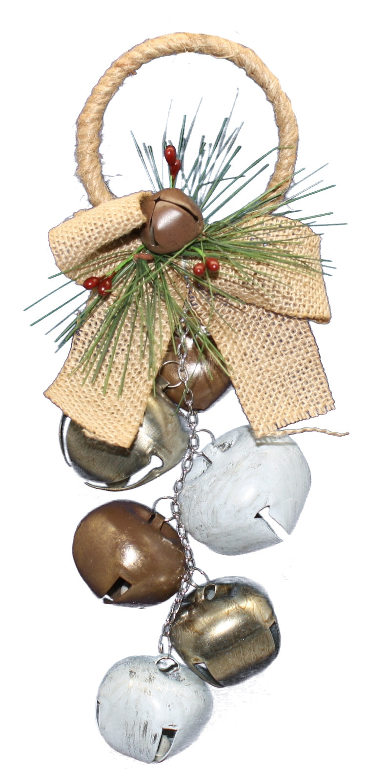 8 inch Grape Bell Door Hanger Ornament - Tan - The Country Christmas Loft