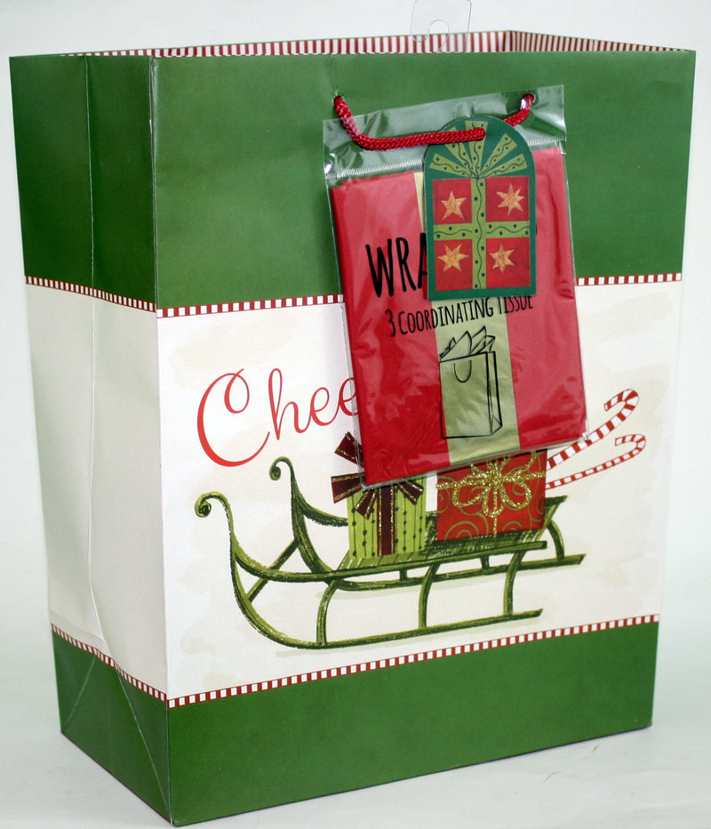 Traditional Gift Bag With Matching Tissue - - The Country Christmas Loft