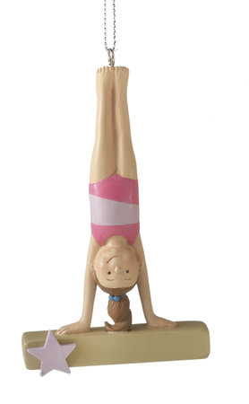 Youth Gymnast Ornament - Pink