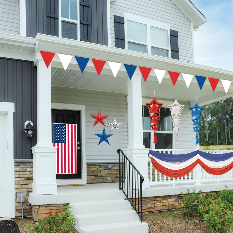 Patriotic Star Balloons With Tassels - Set of 3