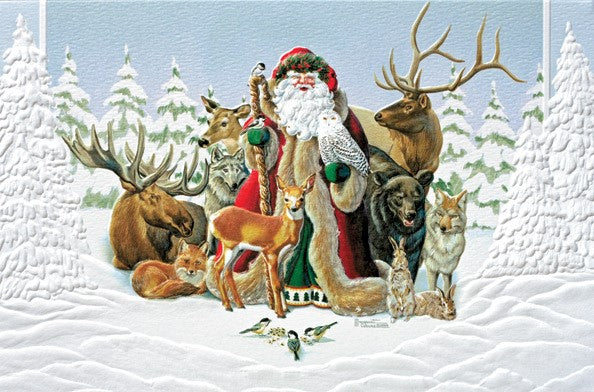 Santa and Animals  Boxed Cards - The Country Christmas Loft