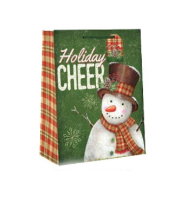 Country Christmas Gift Bag - Cub - Holiday Cheer Snowman - The Country Christmas Loft