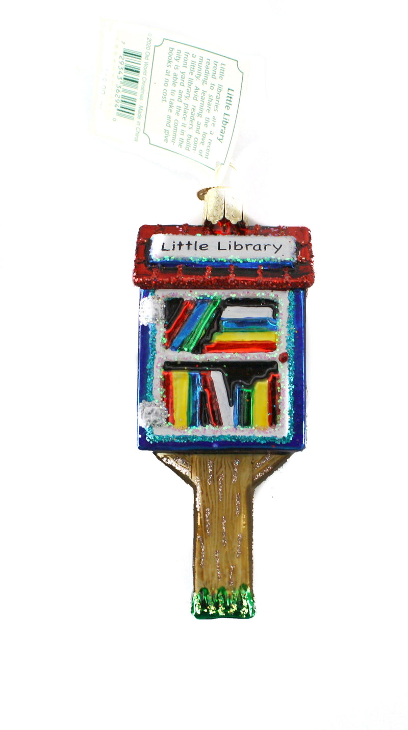 Little Library  Glass Ornament - The Country Christmas Loft