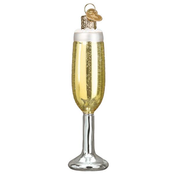 Champagne Flute Glass Ornament - The Country Christmas Loft