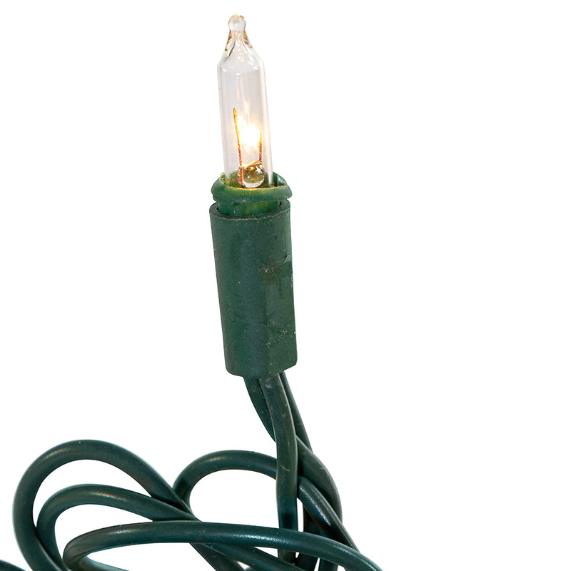 100-Light Clear Light Set With Green Wire - The Country Christmas Loft