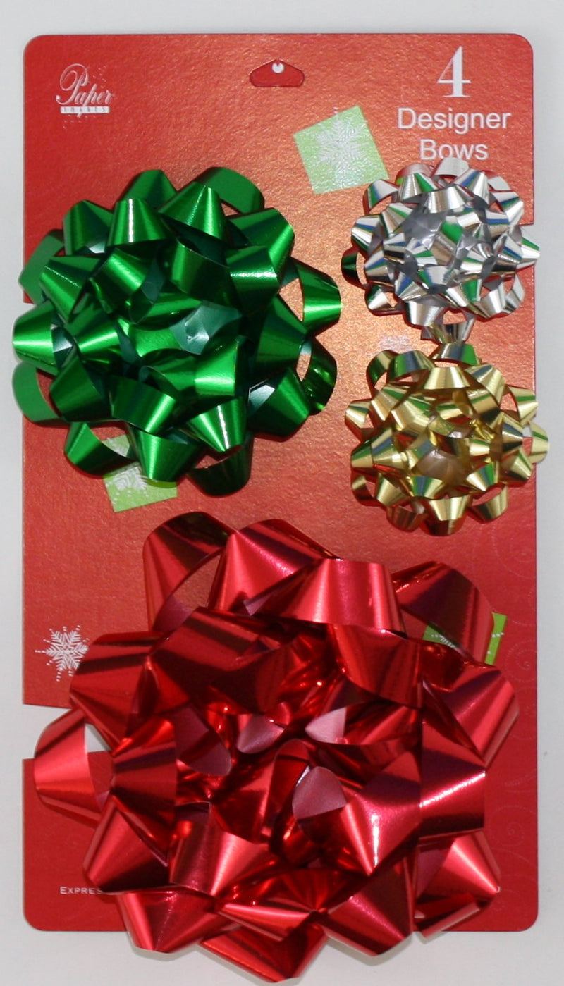 Confetti Bow 4 Pack - - The Country Christmas Loft