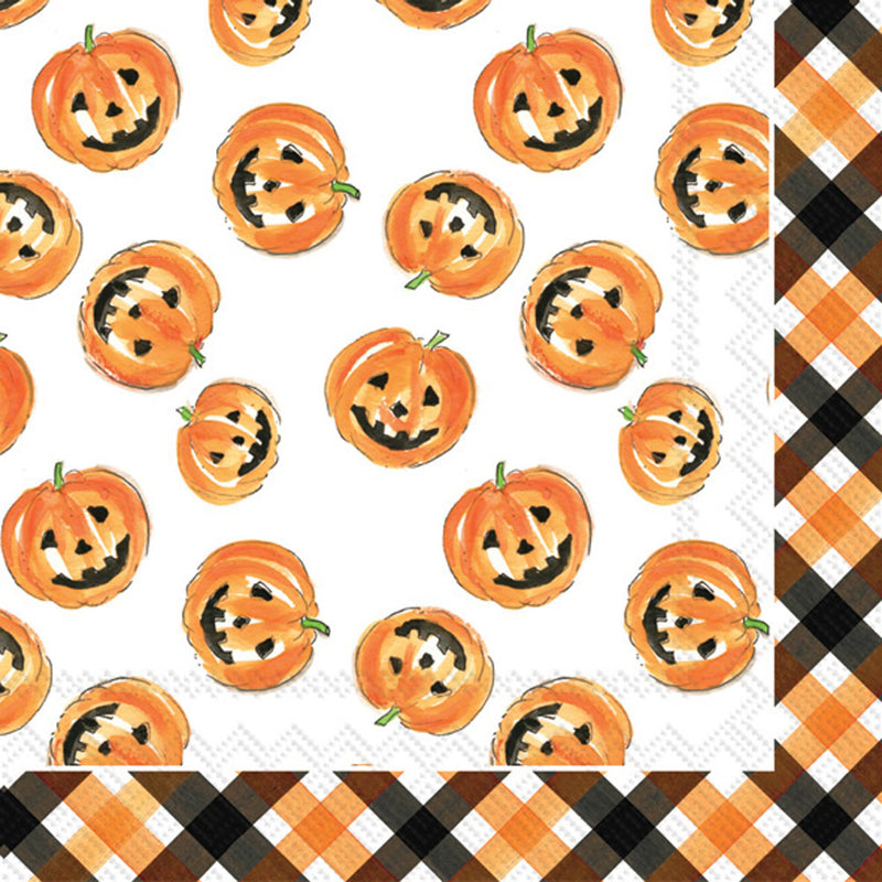 Pumpkin Faces - Cocktail Napkin - The Country Christmas Loft