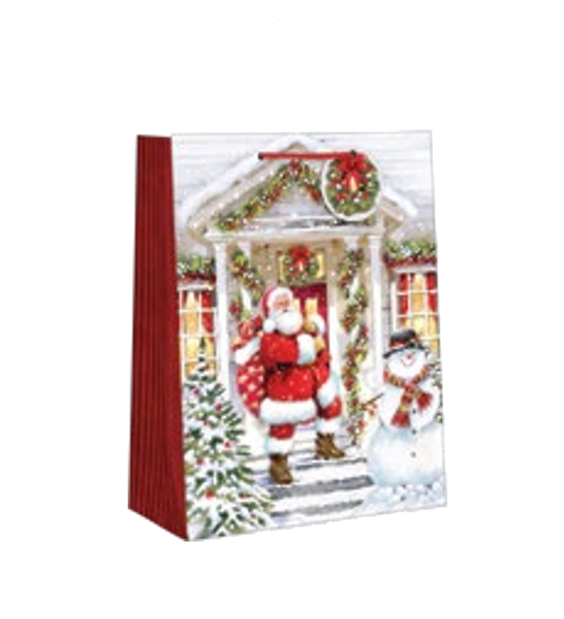 Traditional Small Gift Bag - Santa Delivers - The Country Christmas Loft