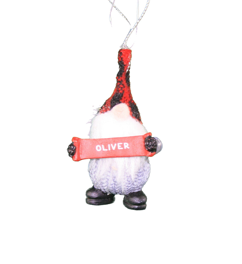 Personalized Gnome Ornament (Letters J-P) - Oliver - The Country Christmas Loft