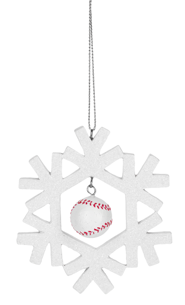 Sports Snowflake Ornament - Baseball - The Country Christmas Loft