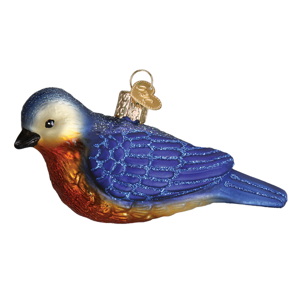 Western Bluebird  Glass Ornament