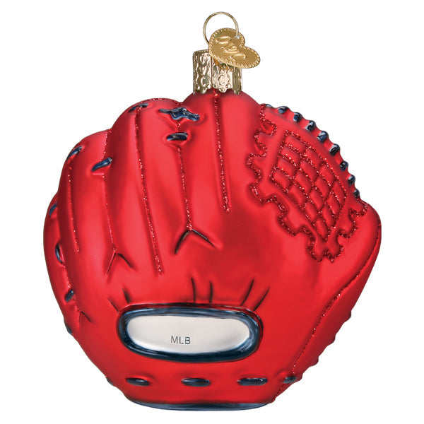 Boston Red Sox Baseball Mitt Glass Ornament