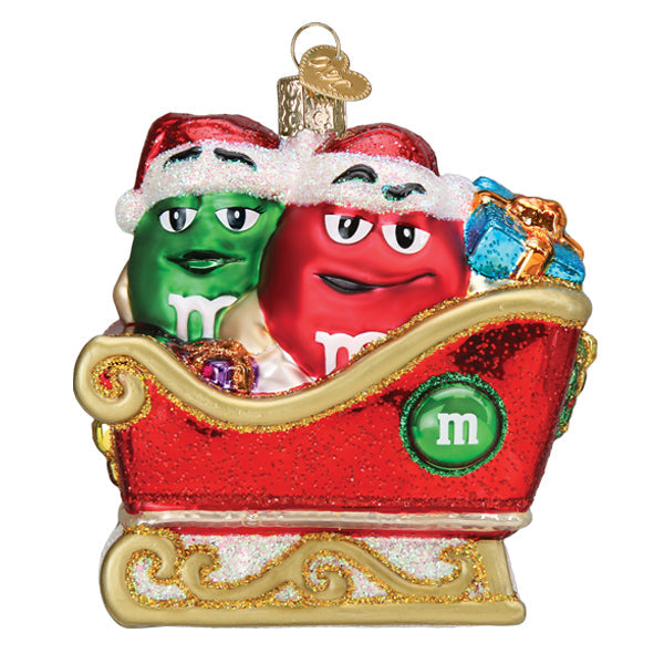 M & M In Sleigh Ornament