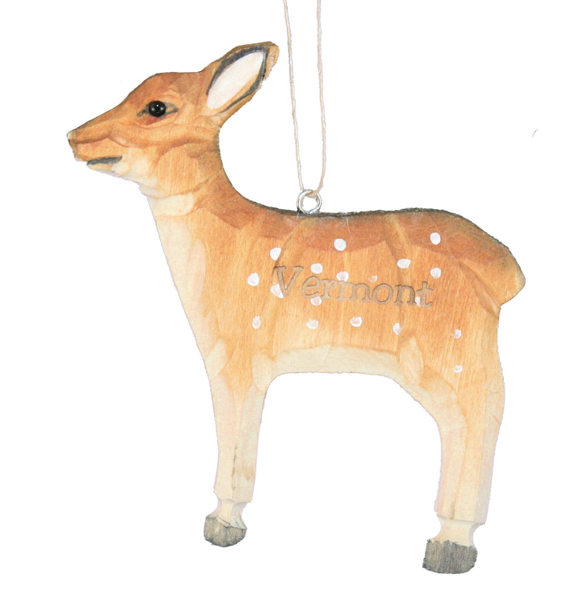 Vermont Fawn Wooden Ornament - The Country Christmas Loft