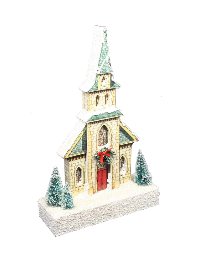 LED Stone Church - The Country Christmas Loft