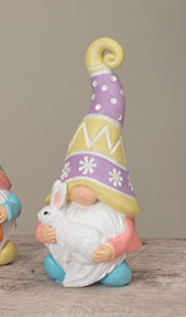 Easter Gnome Figurine - 6 Inch - Carrying a Bunny - The Country Christmas Loft