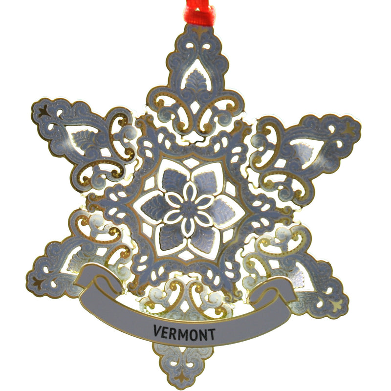 Sparkling Snowflake Collectible Brass Ornament - The Country Christmas Loft