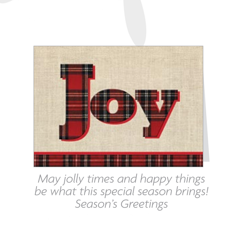 Holiday Favorites 16 Count Card Set - Plaid Joy - The Country Christmas Loft