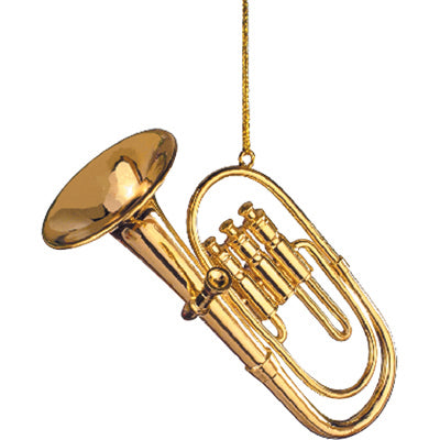 Gold Brass Tuba Ornament - 3" - The Country Christmas Loft