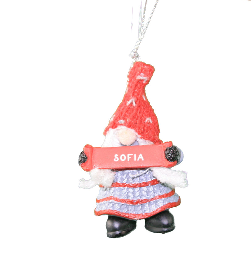 Personalized Gnome Ornament (Letters R-Z) - Sofia - The Country Christmas Loft