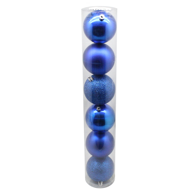 Shatterproof Ornament - Blue - 80mm - 6 pack