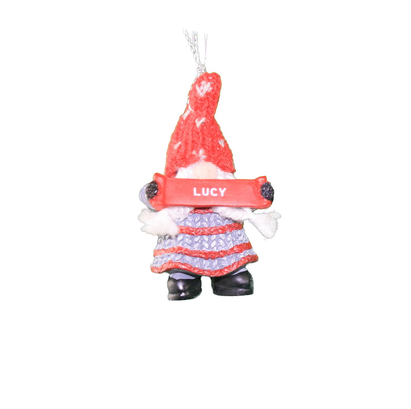 Personalized Gnome Ornament (Letters J-P) - Lucy - The Country Christmas Loft